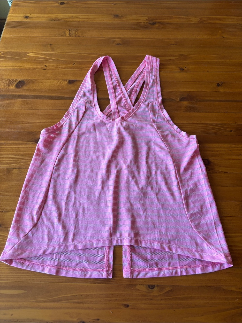 Women's Pink Strappy Racerback Tank Top, size Medium
